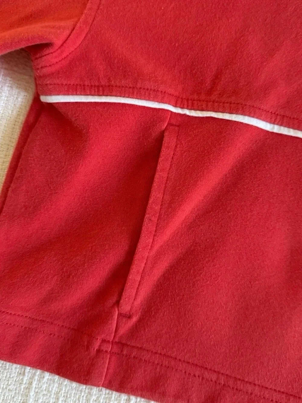 Old Navy Red Hooded Sweatshirt with White Piping